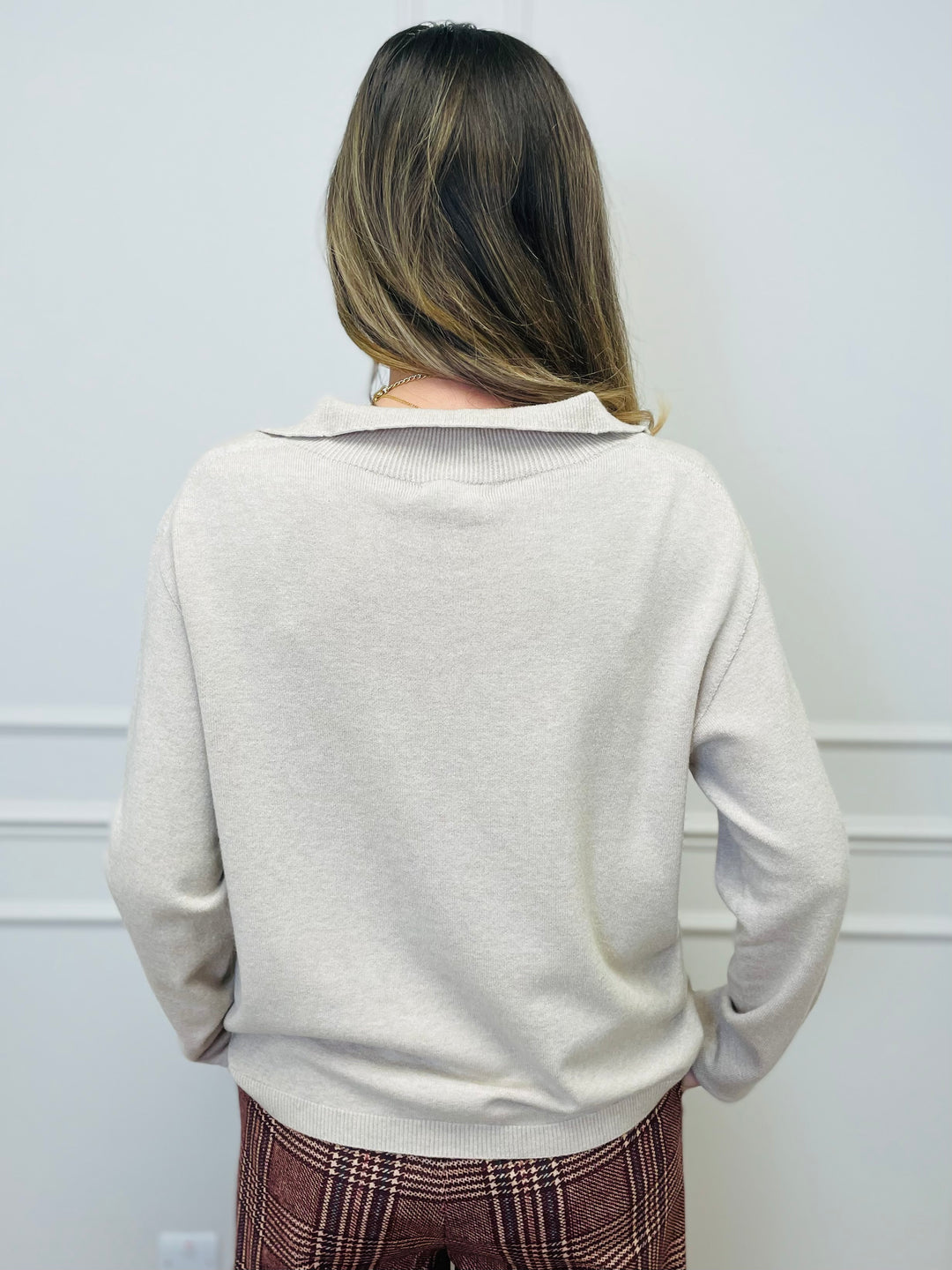 "NIKO" LUXURY Fine Knit Jumper-Sand