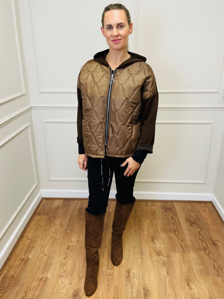 "BONNIE" Quilted Jacket-Brown