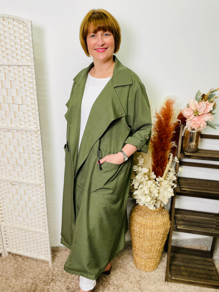 “CECE" Trench Coat-Green