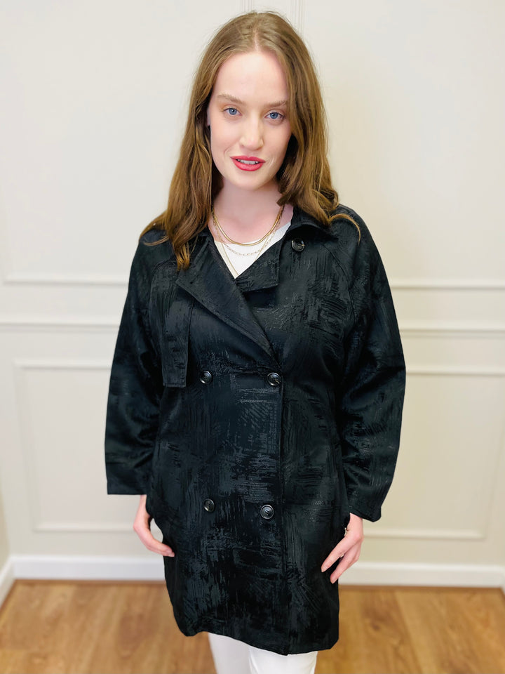 “PATRICIA" PREMIUM COLLECTION Trench Coat-Black