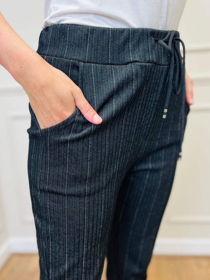 "MICHELLE" Pinstripe Trouser-Navy