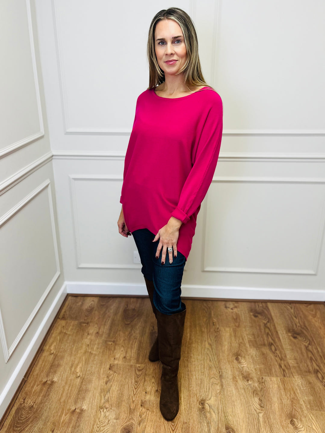 "MALLORY" Basic Soft Jumper-Pink