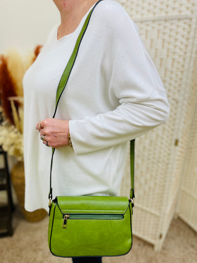 Crossbody Handbag-Lime Green
