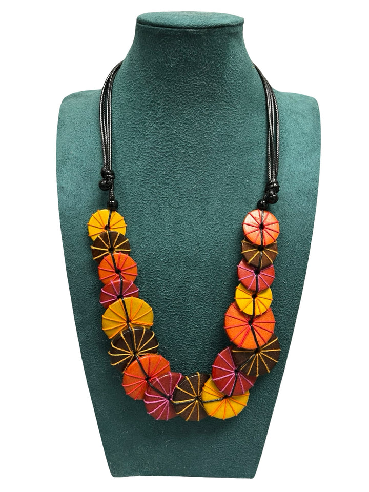 Multicolour Circle Statement Necklace