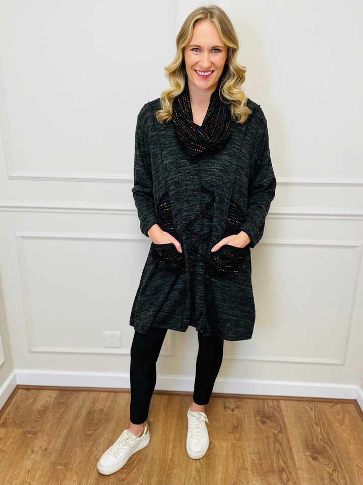 "BIANCA" Tunic With Complimentary Scarf-Black