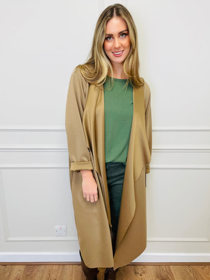 "ELAINE” Waterfall Jacket-Tan