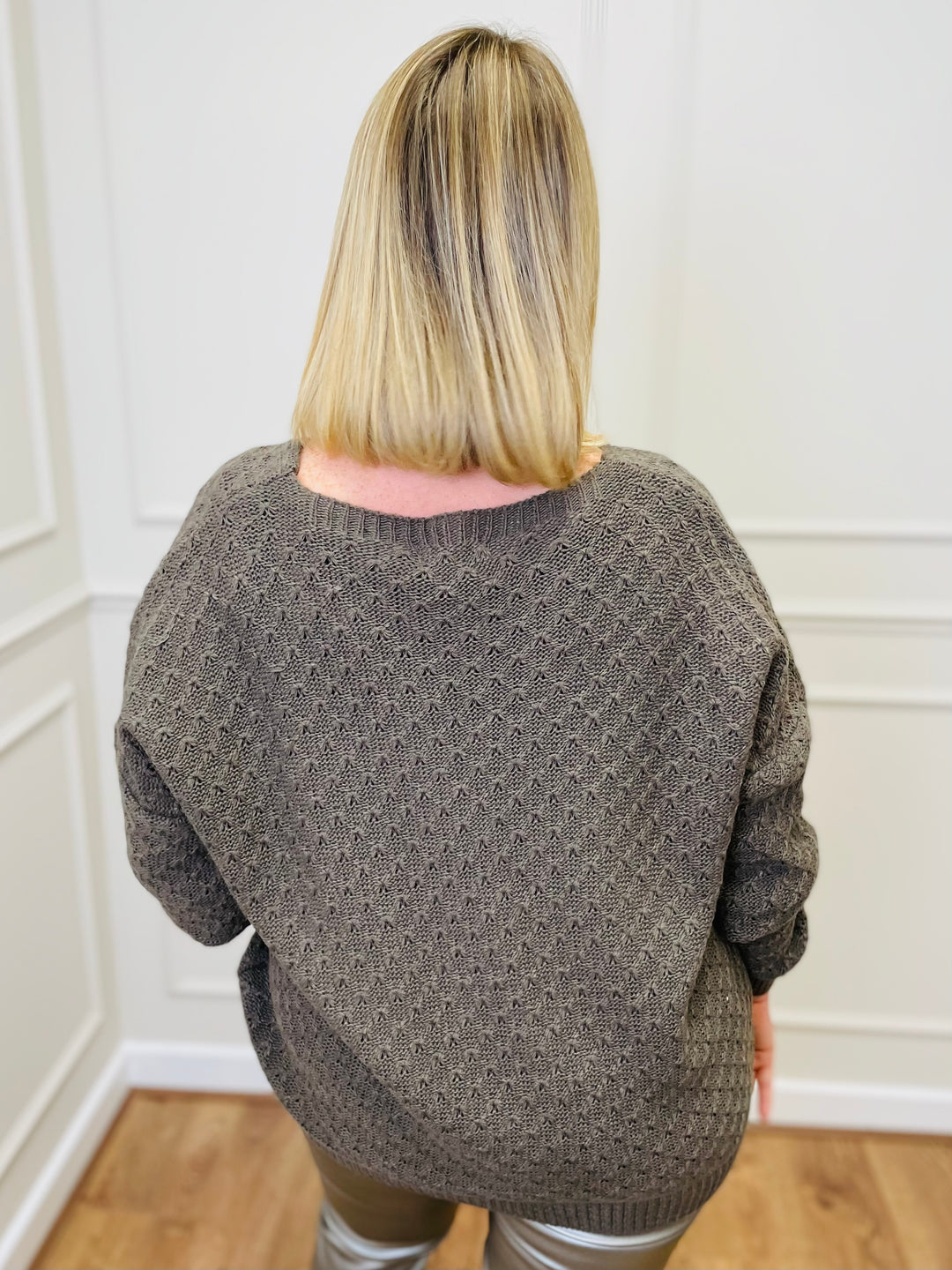 "RENATA” Metallic Jumper-Mocha