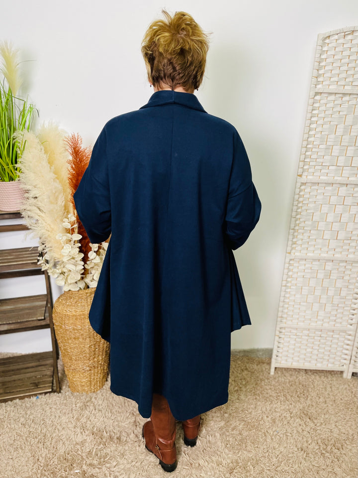 "ALLY" Cape Coat- Navy