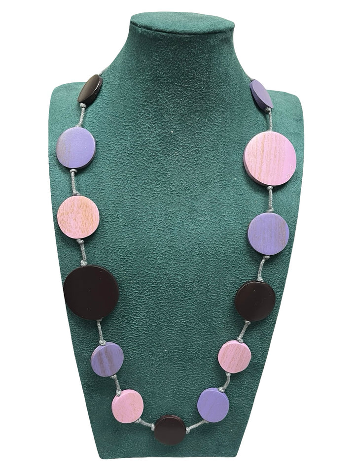 Circle Statement Necklace-Purple & Black