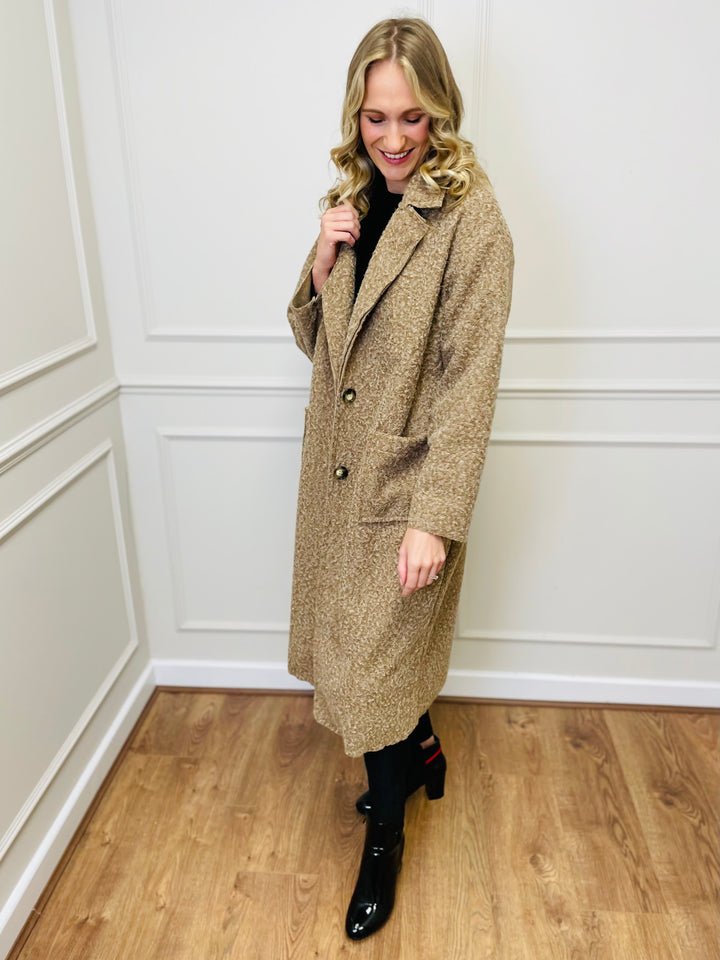 "JOSEPHINE" Longline Coat-Camel