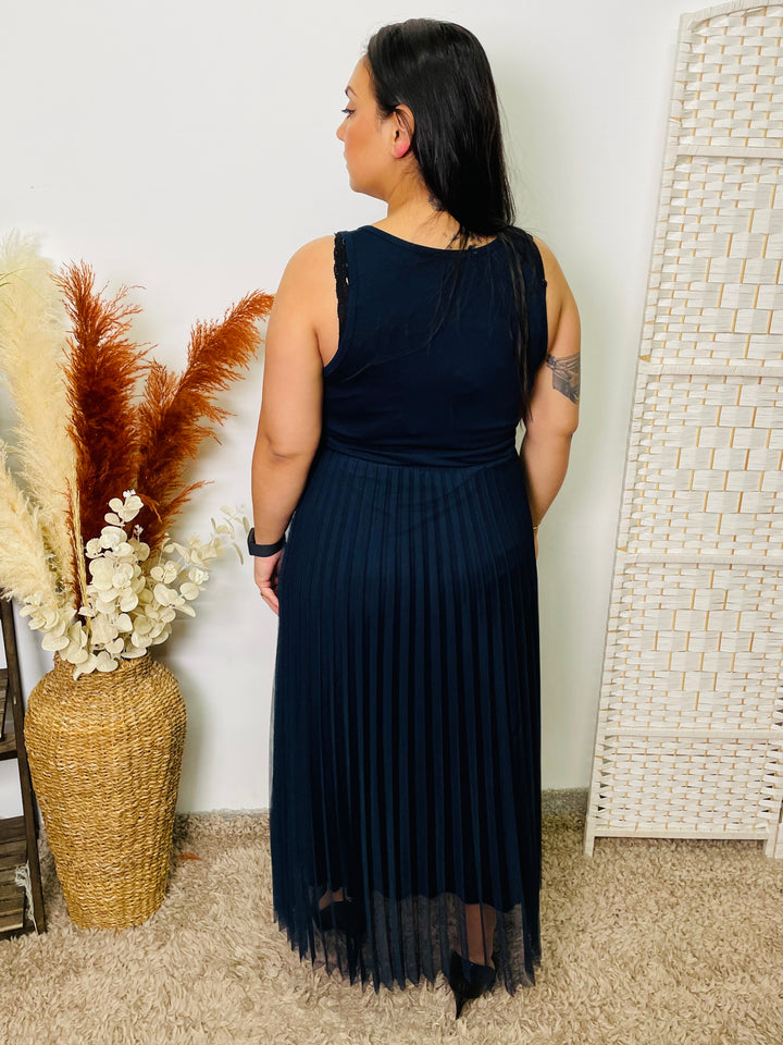 "SYDNEY" Midi Dress-Navy