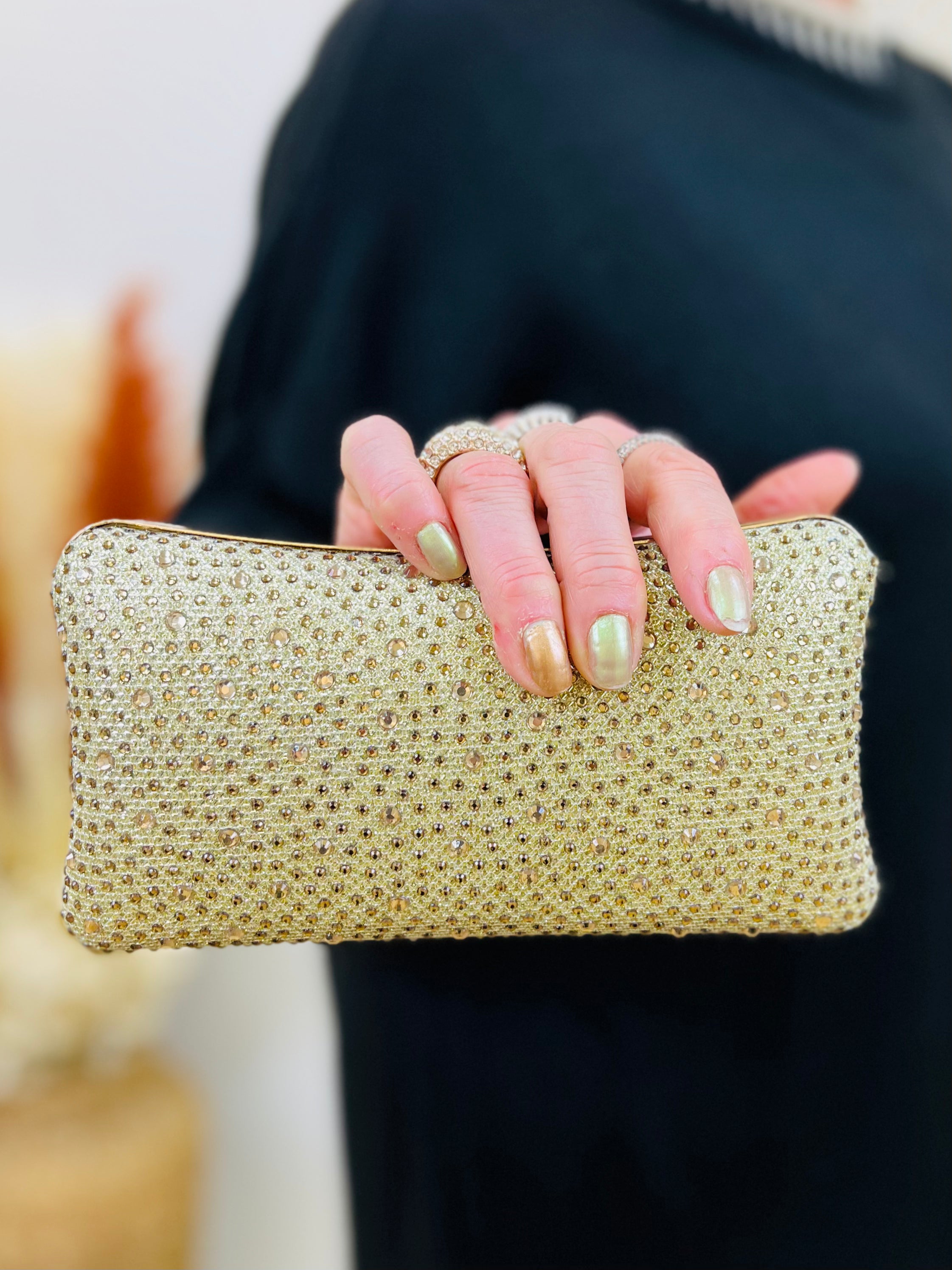 Embellished Clutch Bag-Gold – RILEY Boutique