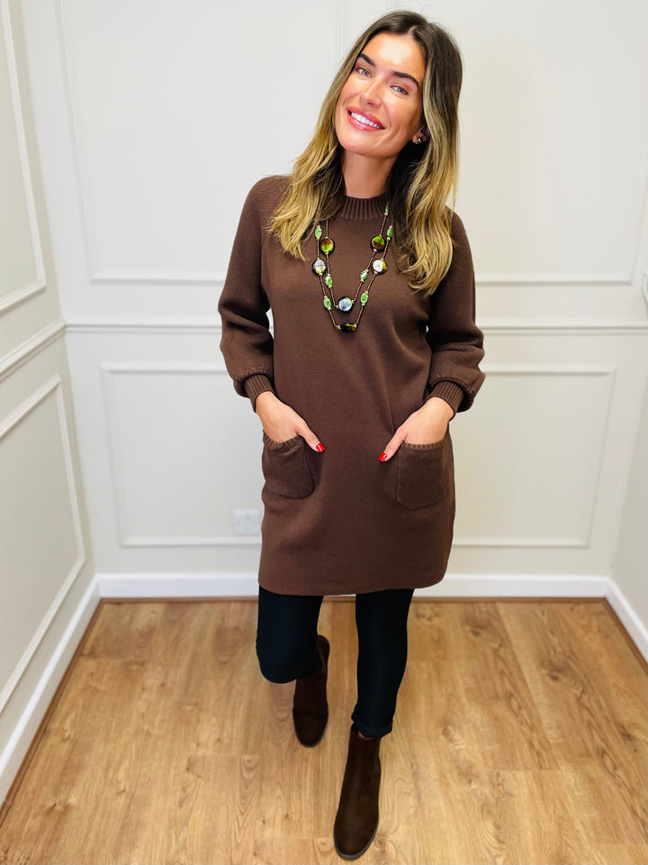 "TAYLOR" Pocket Knit Midi Dress