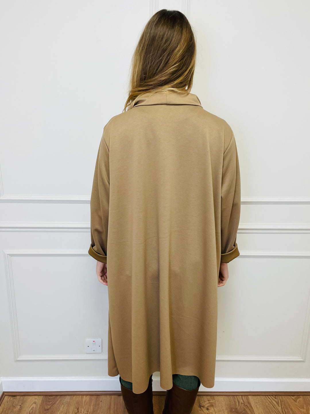 "ELAINE” Waterfall Jacket-Tan