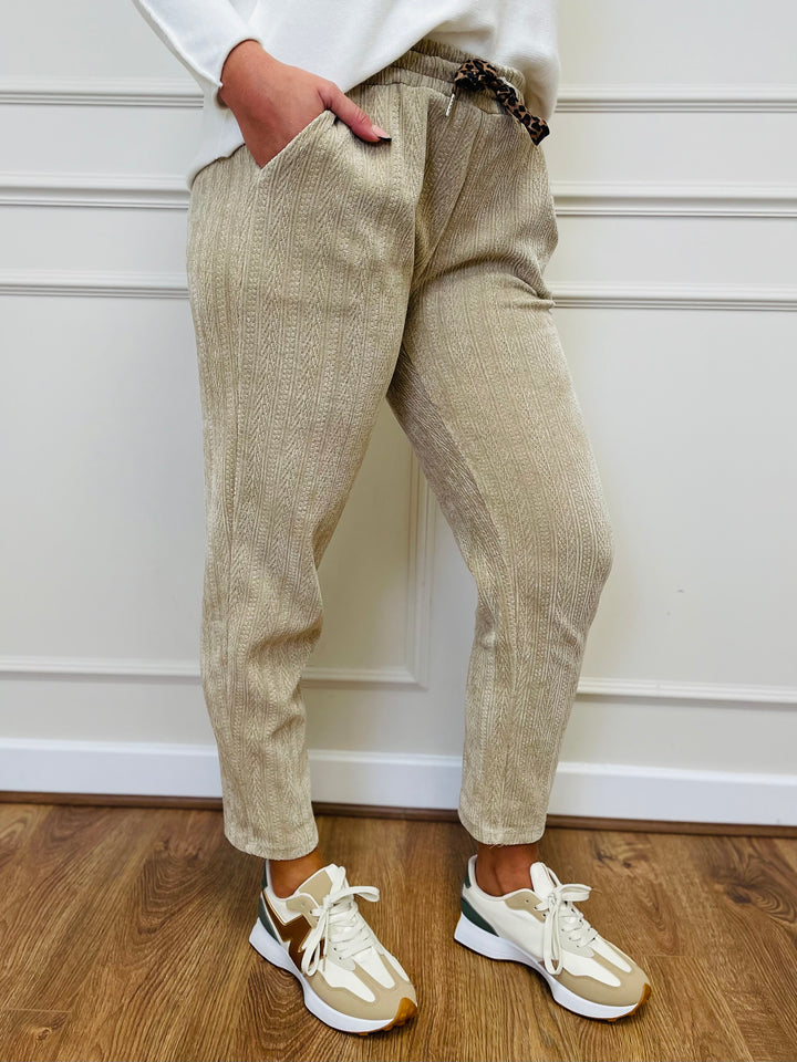 "ABIGAIL" Corduroy Trousers-Cream