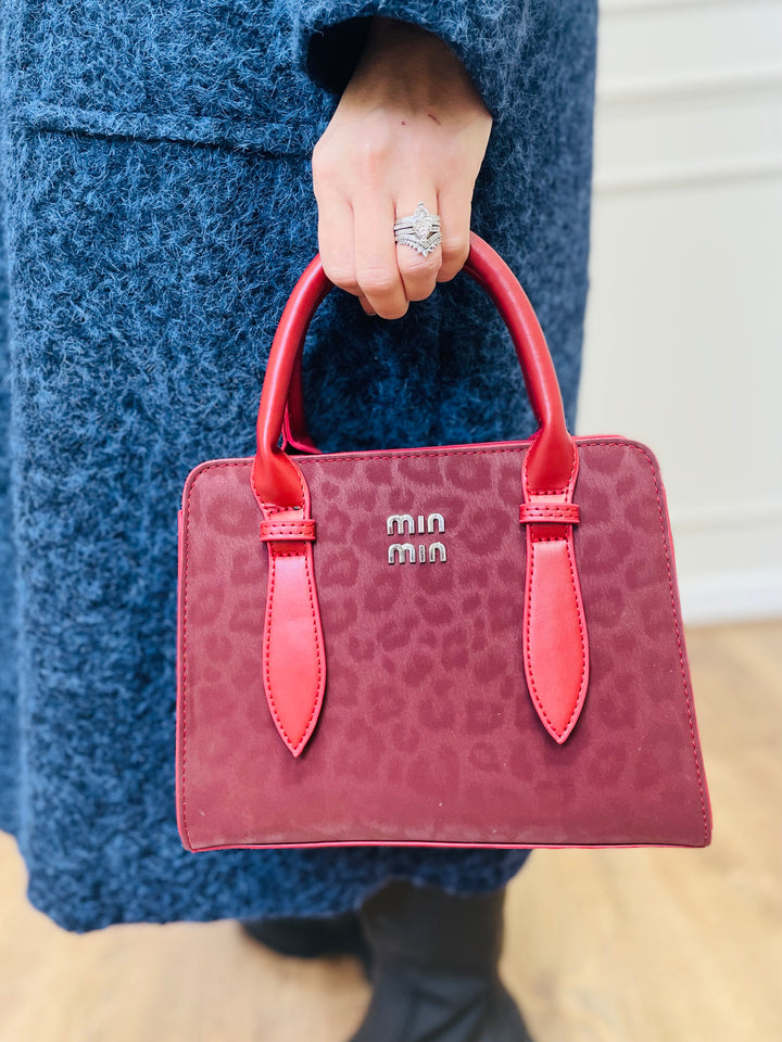 No.78 Leopard Print Handbag-Burgundy