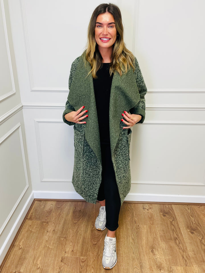 "BAILEY" Waterfall Coat-Green