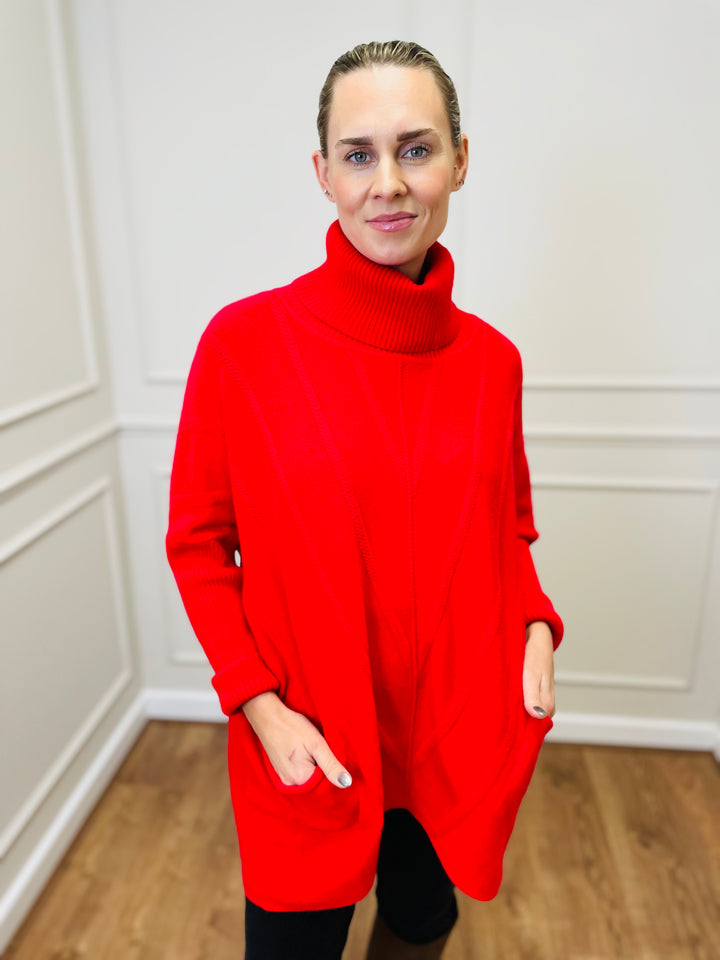 "GRACE" Knitted Jumper-Red