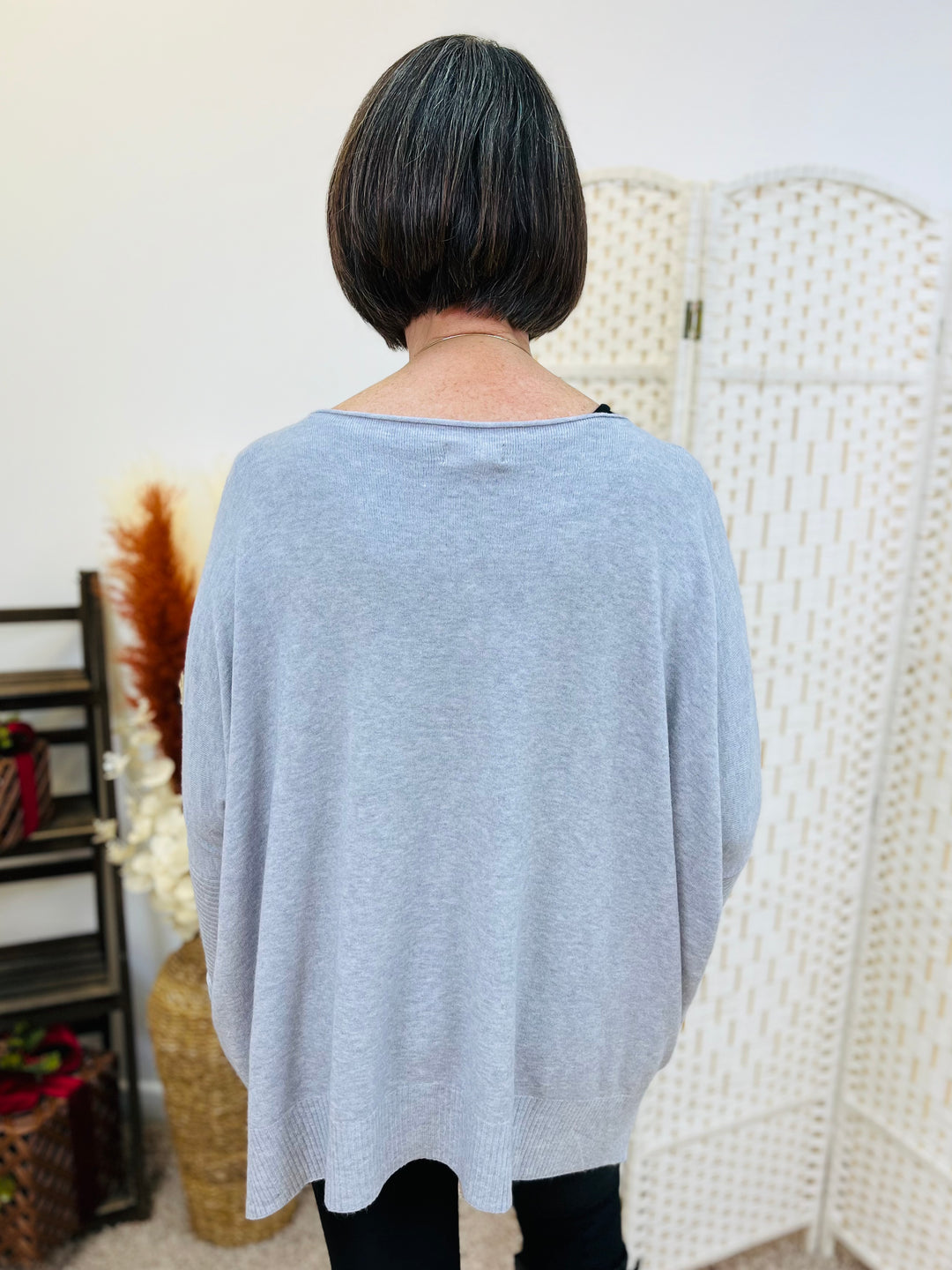 "KIKO" Super Soft Knitted Jumper-Silver