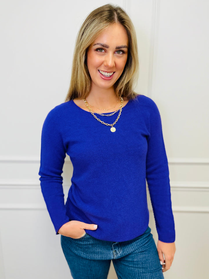 "MAGNOLIA" Fine Knit Jumper-Purple