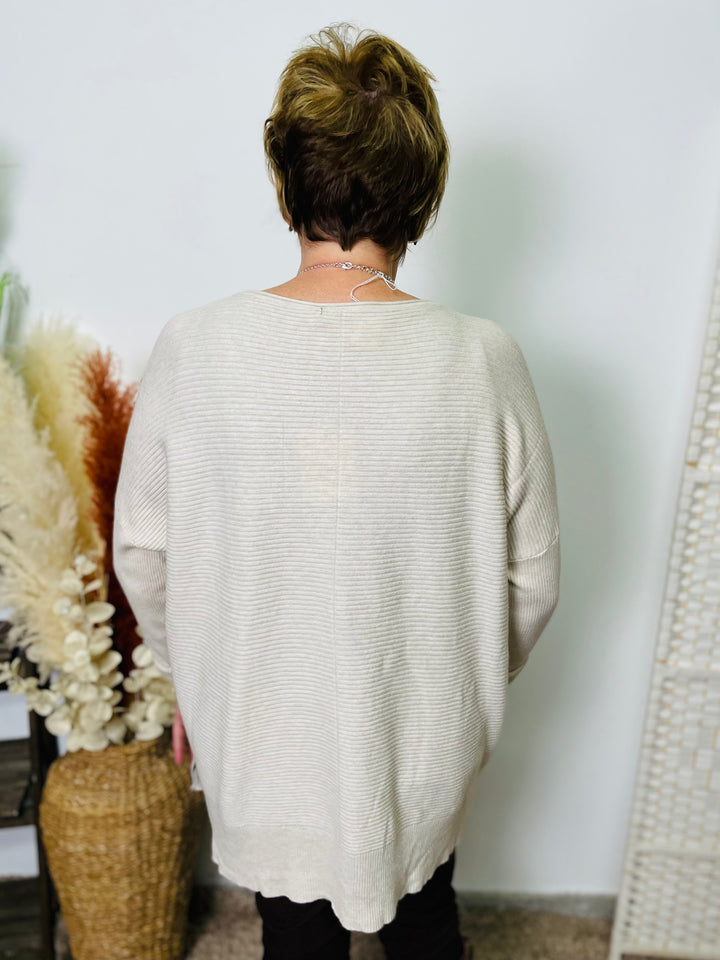 "CASSY" Knitted Jumper-Cream