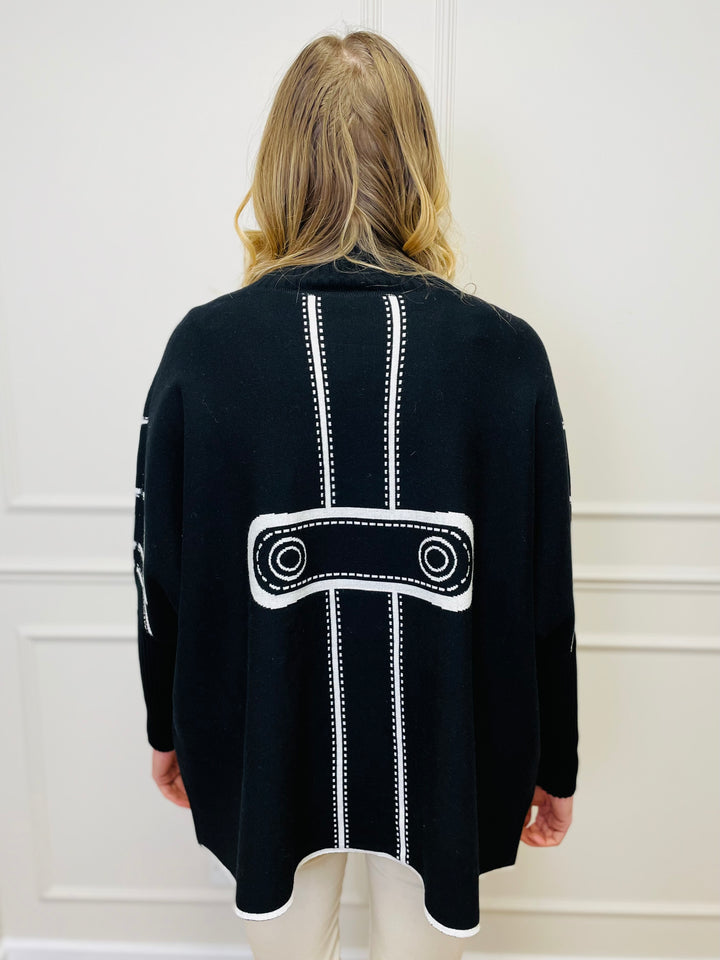 "JOY" Reversible Jumper-Black & White