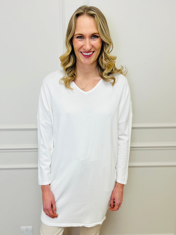 "RUTH” Embellished Tunic-Cream