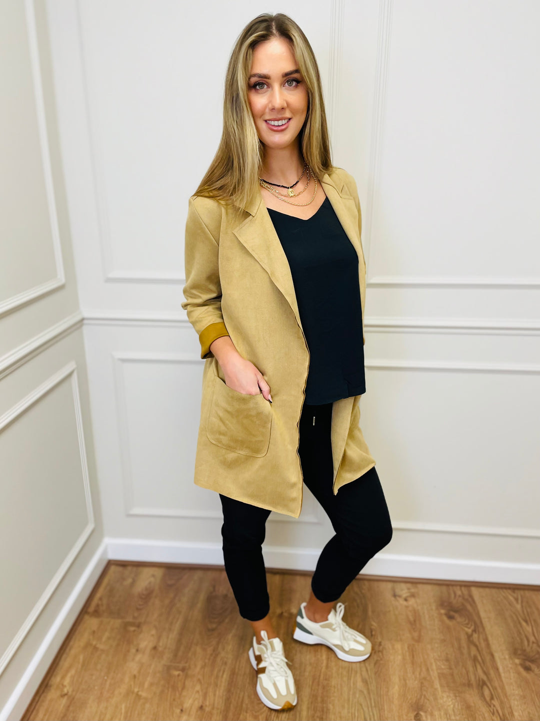 "CROSBY" Mid Length Jacket-Camel