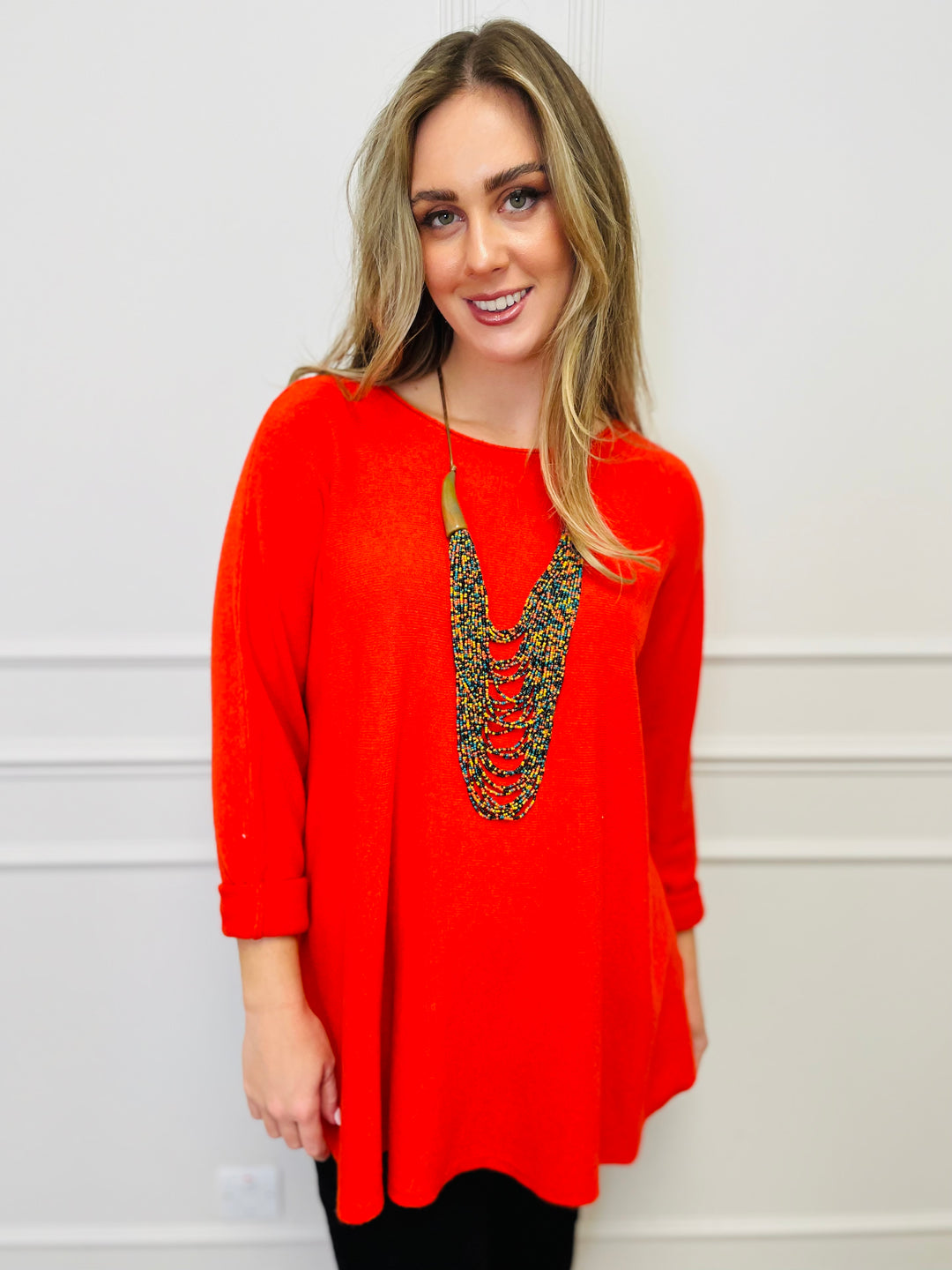 "GEORGIA" Basic Soft Jumper-Orange