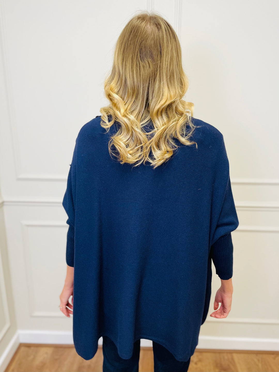 "BETTY" Button Jumper-Navy