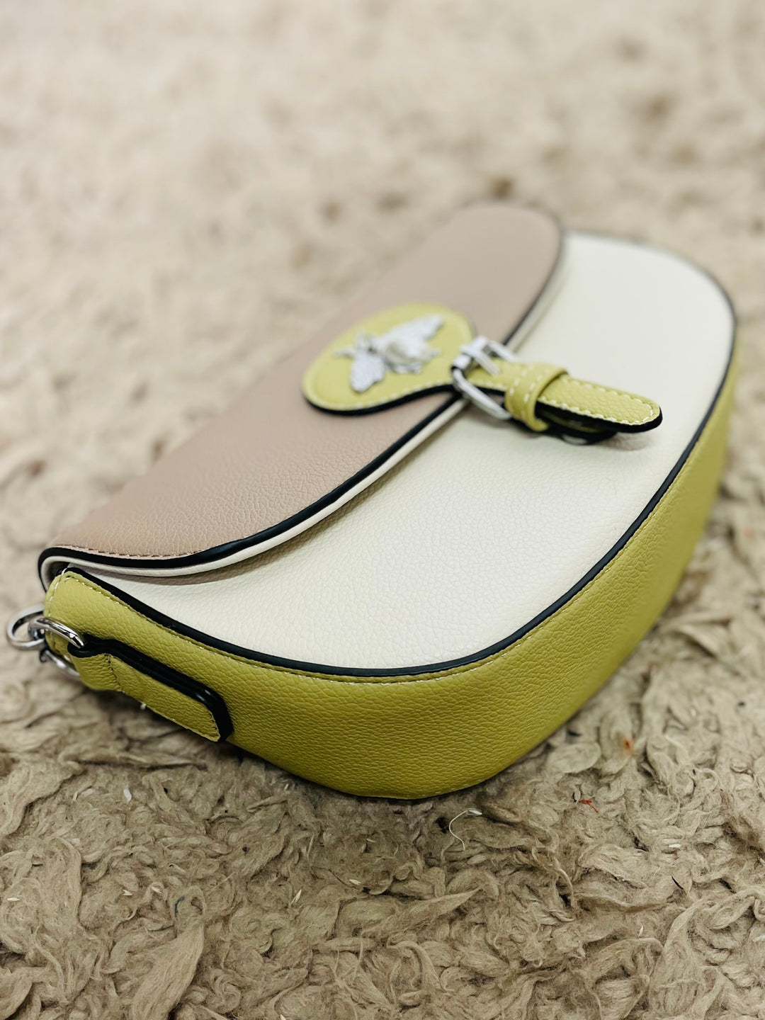 No.42 Designer Inspired Handbag-Cream & Green