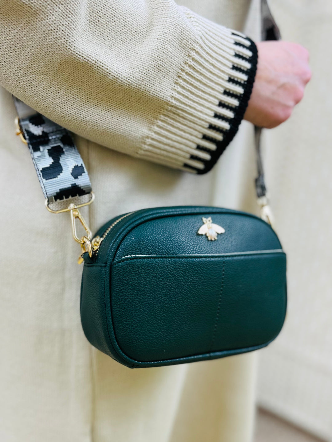 "POOCHI" Small Crossbody Handbag-Forest Green