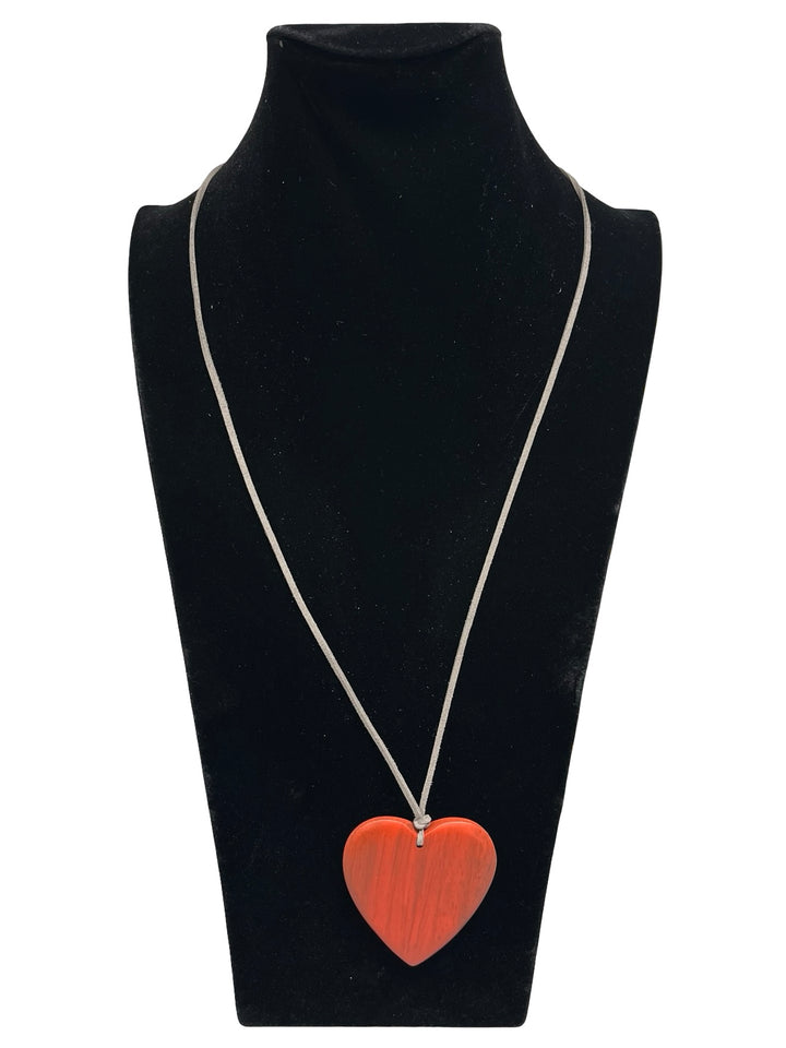 Long Heart Necklace-Orange