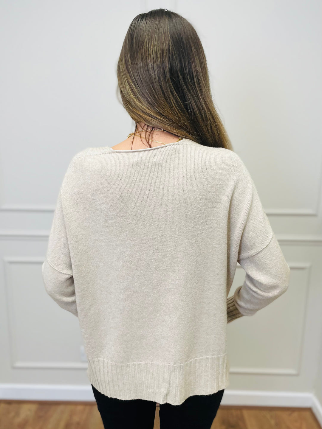"KIKO" LUXURY Fine Knit Jumper-Sand