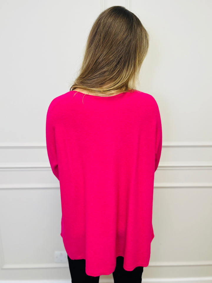 "GEORGIA" Basic Soft Jumper-Pink