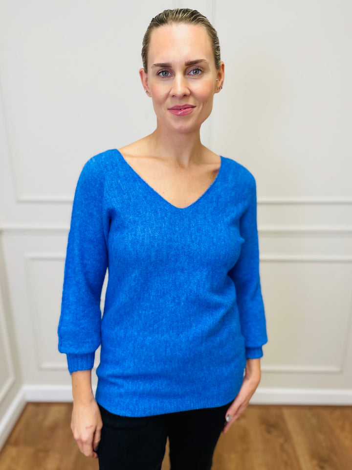"SOPHIA" Fine Knit Jumper-Blue