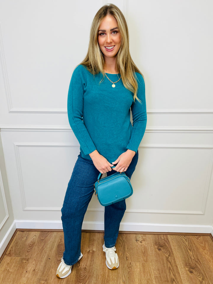 "MAGNOLIA" Fine Knit Jumper-Teal
