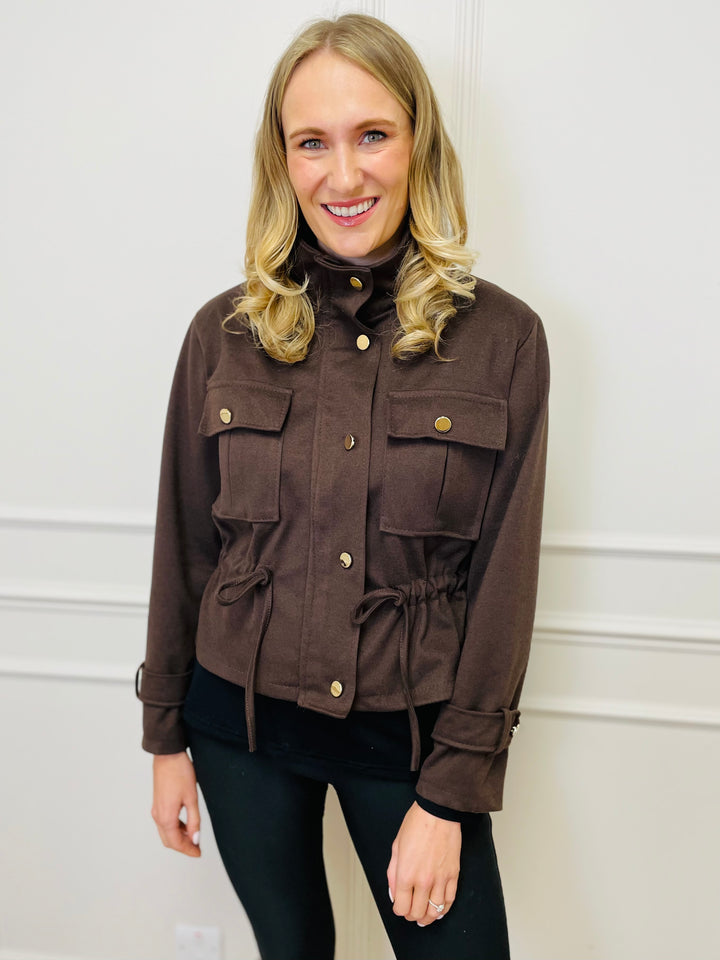 "JAYDA" Utility Jacket-Brown