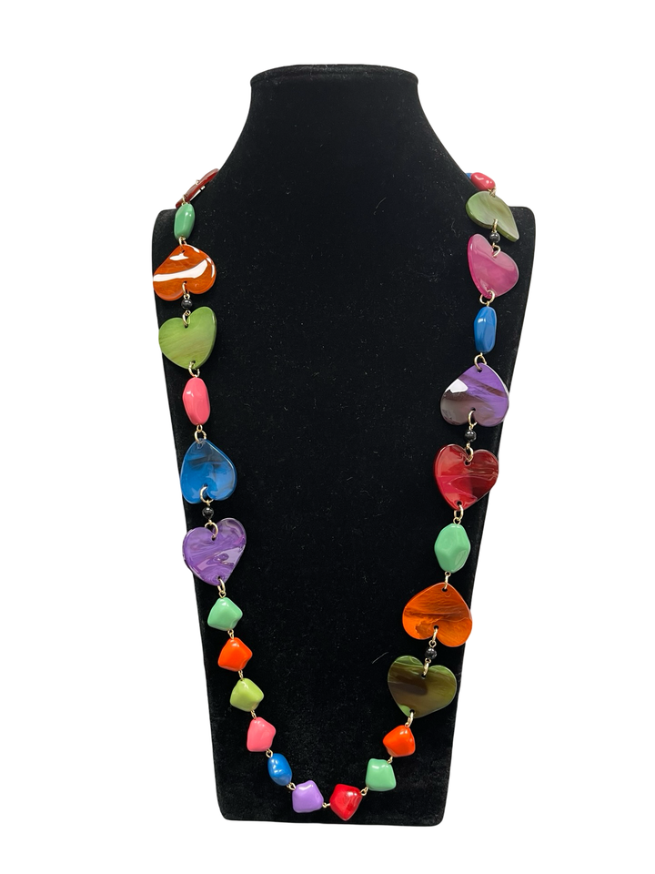 Multicolour Heart  Necklace