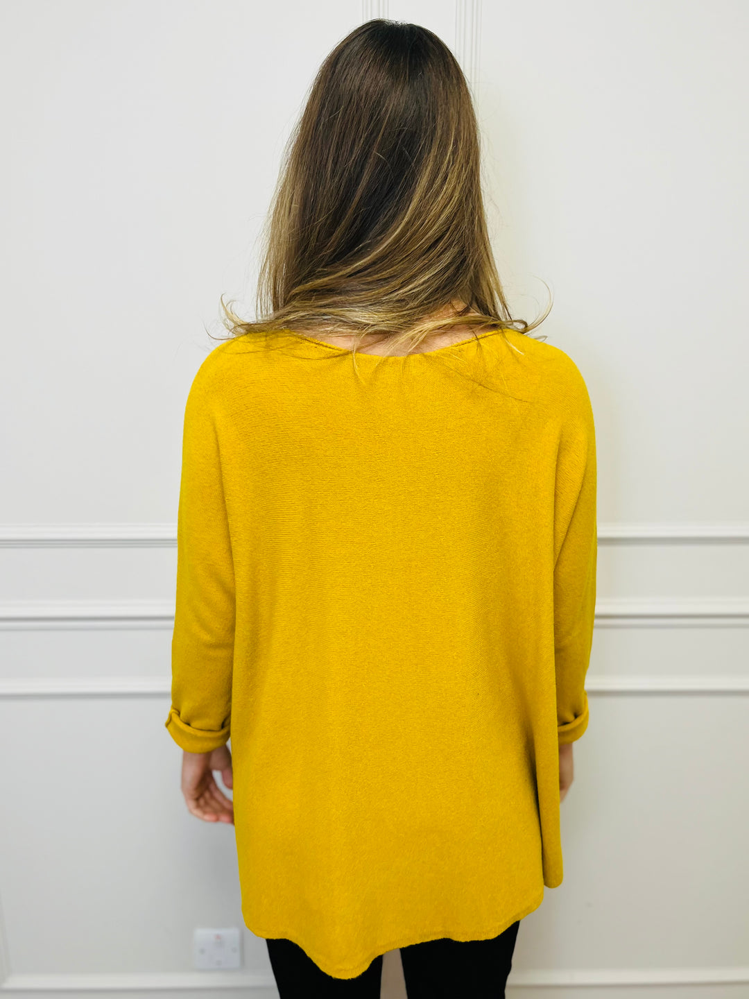 "GEORGIA" Basic Soft Jumper-Mustard