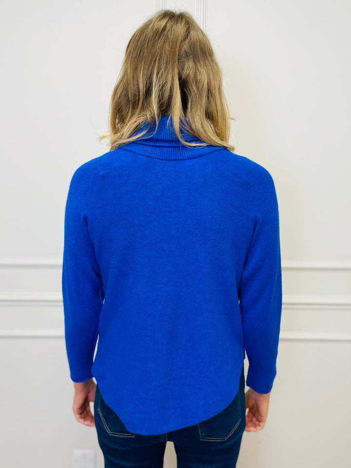 "MANDY" Roll Neck Jumper-Blue