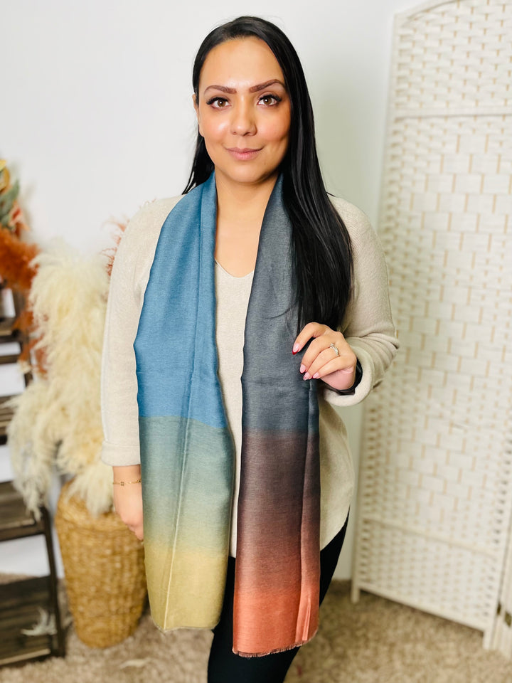 No.72 Ombre Print Scarf-Multicolour