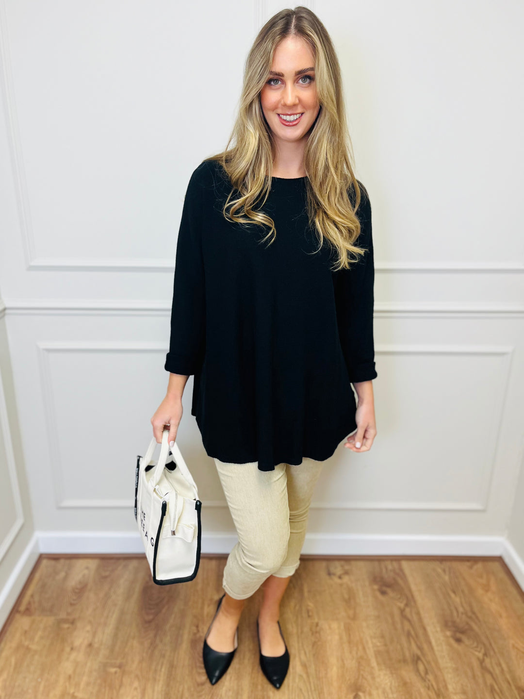 "GEORGIA" Basic Soft Jumper-Black