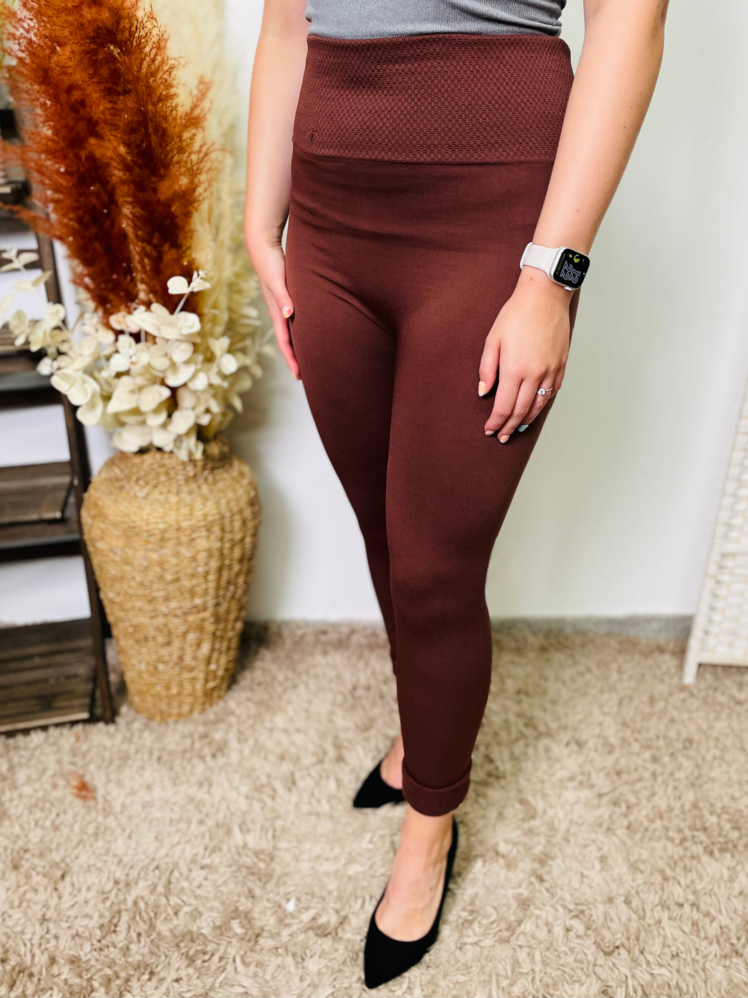 "JULY" Soft Leggings-Chocolate Brown