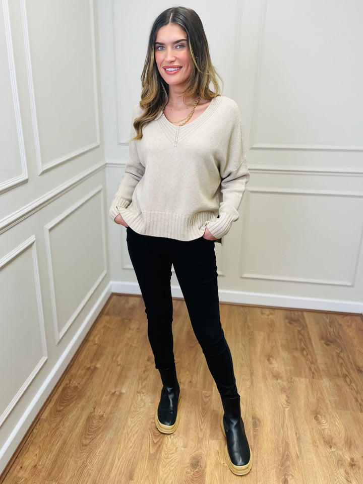 "KIKO" LUXURY Fine Knit Jumper-Sand