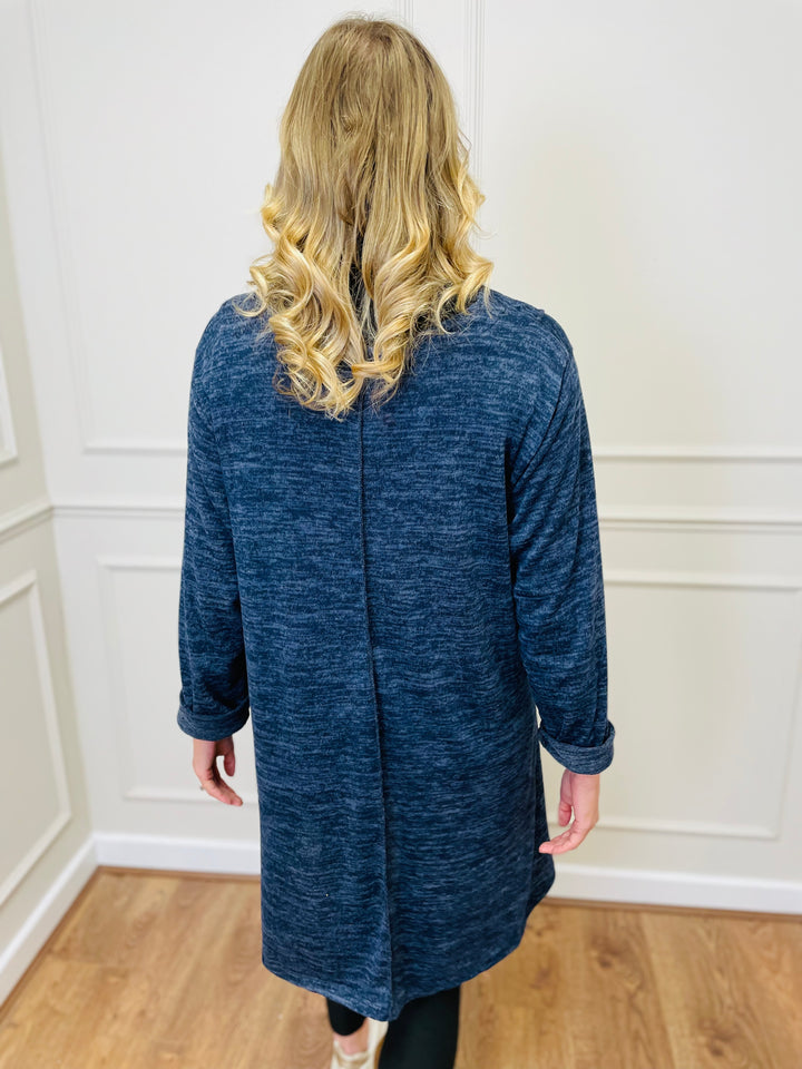 "BIANCA" Tunic With Complimentary Scarf-Navy