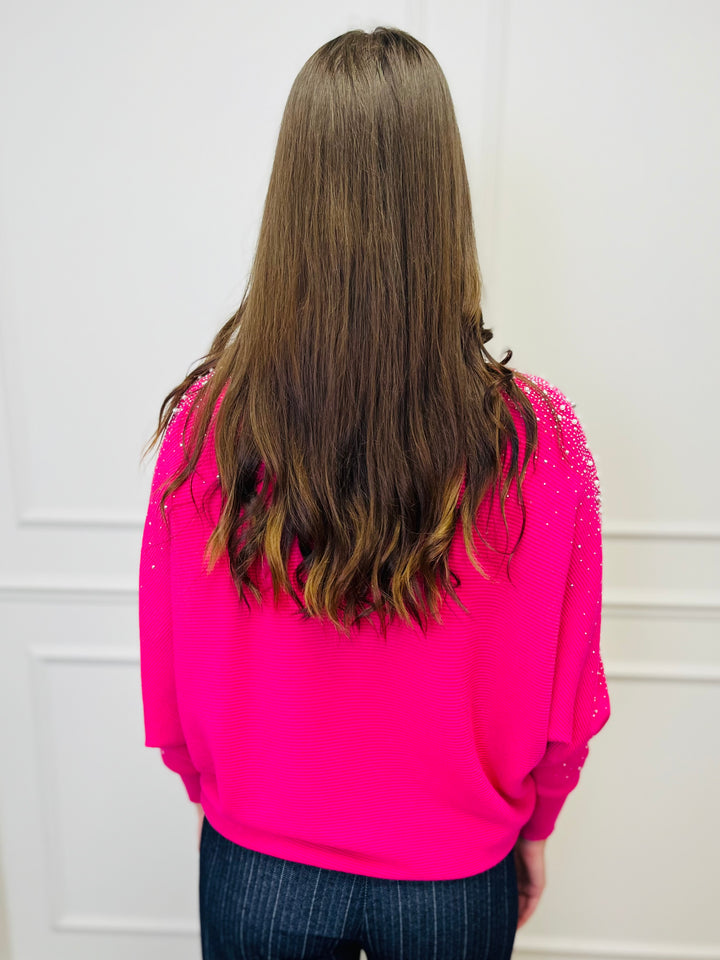 "MAYA" Pearl Jumper-Pink