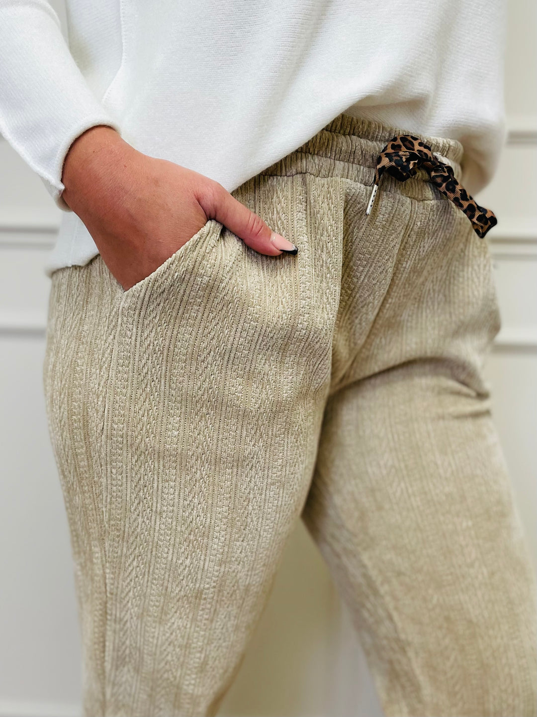 "ABIGAIL" Corduroy Trousers-Cream