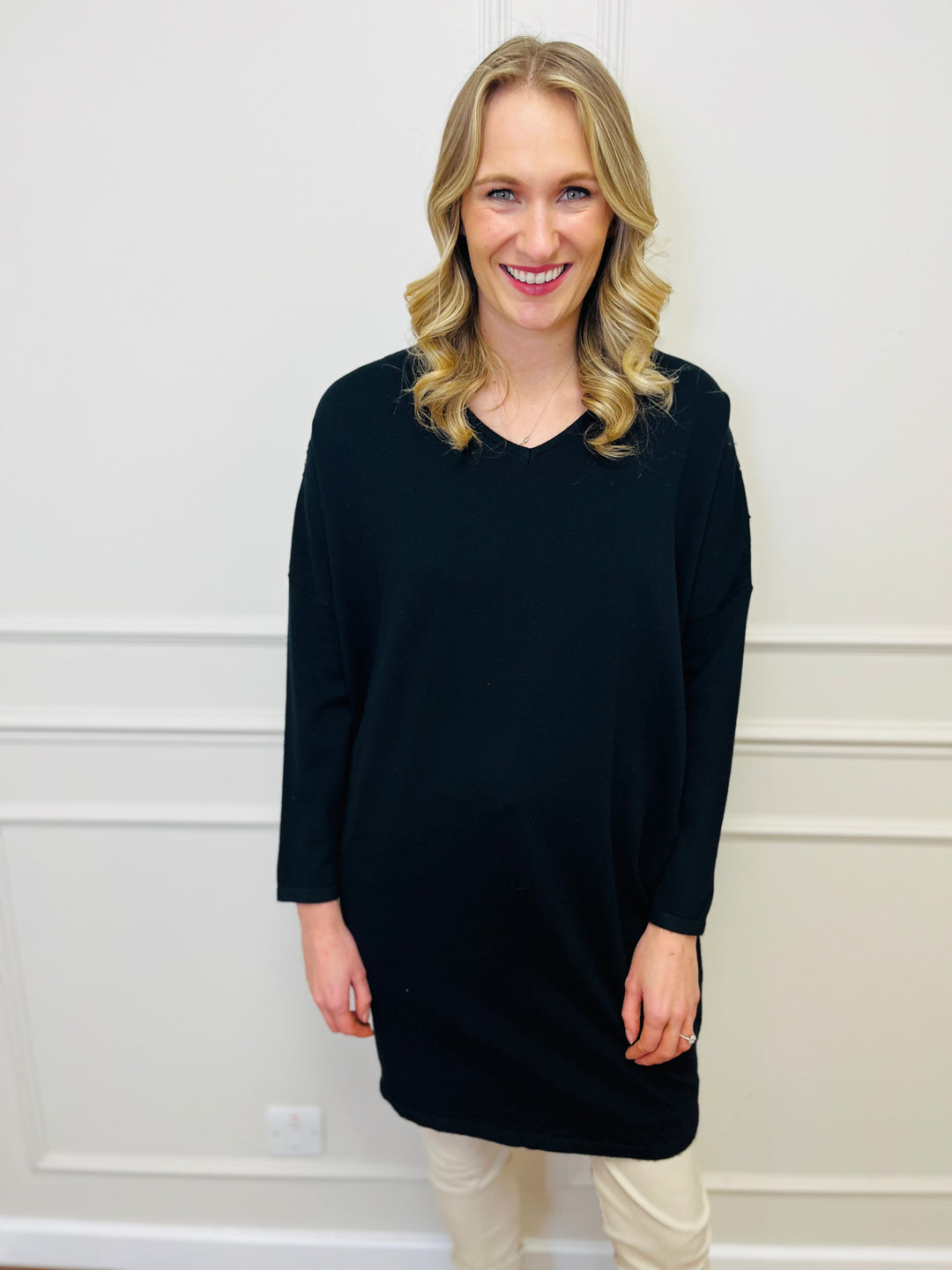 "RUTH” Embellished Tunic-Black