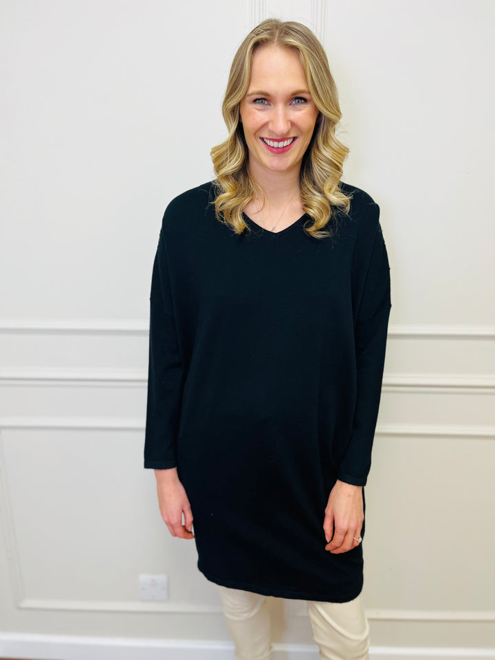 "RUTH” Embellished Tunic-Black